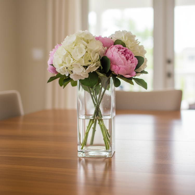 Ваза квадратная из прозрачного стекла