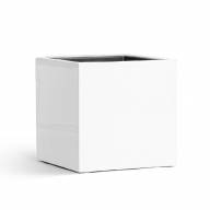 Кашпо Effectory Gloss Куб Белый с вставкой - Кашпо Effectory Gloss Куб Белый с вставкой