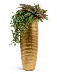 Кашпо Effectory серия Metal Высокая Design ваза - Чеканное золото Диаметр 35 см Высота 97 см