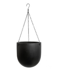 Кашпо Effectory - серия Black Stone - Чаша большая подвесная - Антрацит Диаметр 27 см Высота 28 см 
