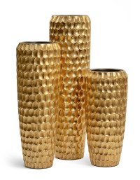 Кашпо Effectory - серия Metal - Высокий конус Design Cells - Сусальное золото с автополивом