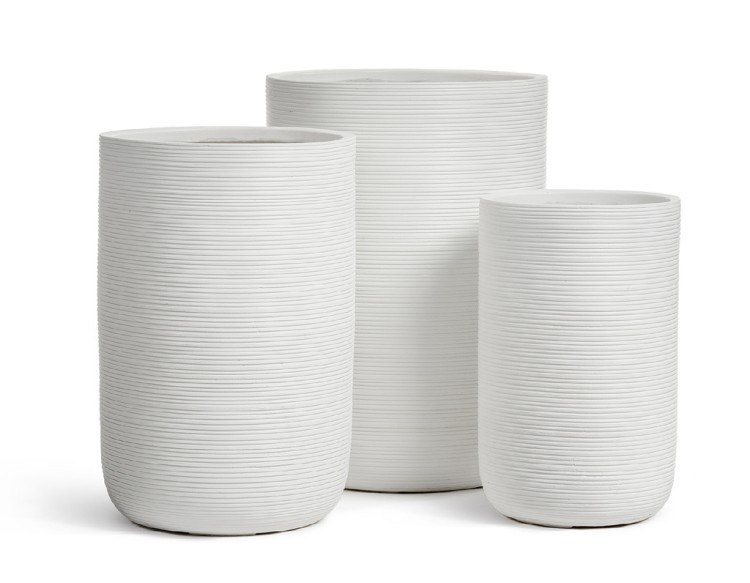 Кашпо ERGO TreeLine Высокий цилиндр Белый камень