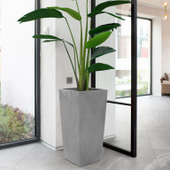 Кашпо Pink-Apple Cubico ECO recycled beton с вставкой  - Кашпо Pink-Apple Cubico ECO recycled beton с вставкой 