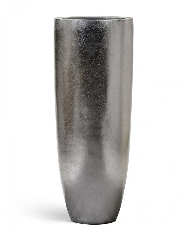 Кашпо  Effectory Metal Giant Стальное серебро Диаметр 46 см Высота 120 см с автополивом