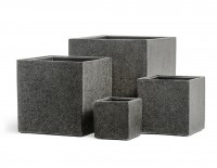 Кашпо Effectory Stone Куб Тёмно-серый камень