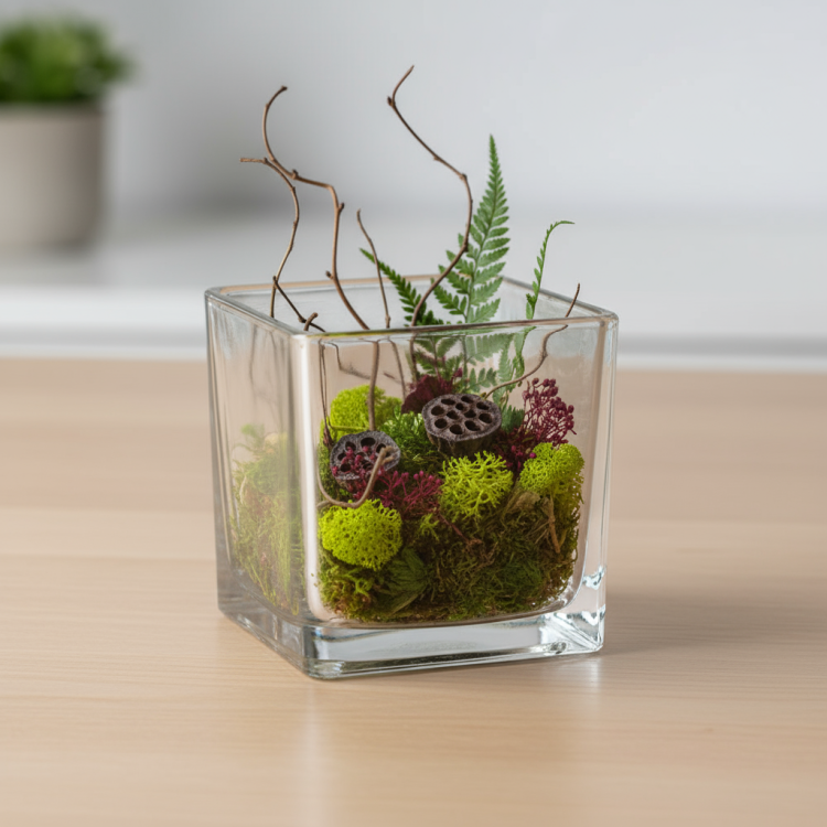 Ваза "Куб" из прозрачного стекла 